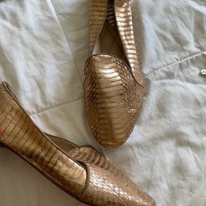 Brian Atwood snakeskin flats